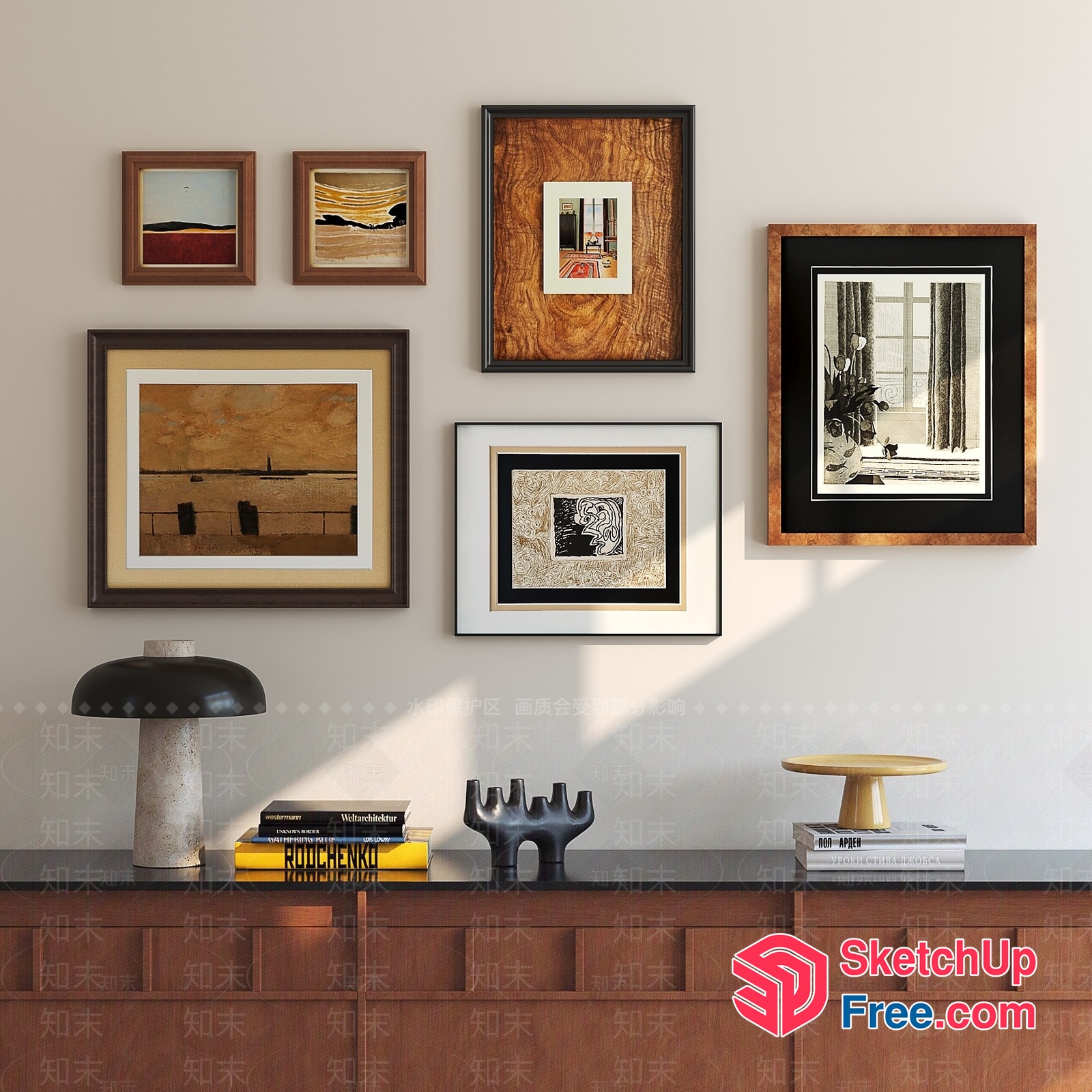 Artistic Collection Of Framed Paintings And Prints 3D SketchUp File