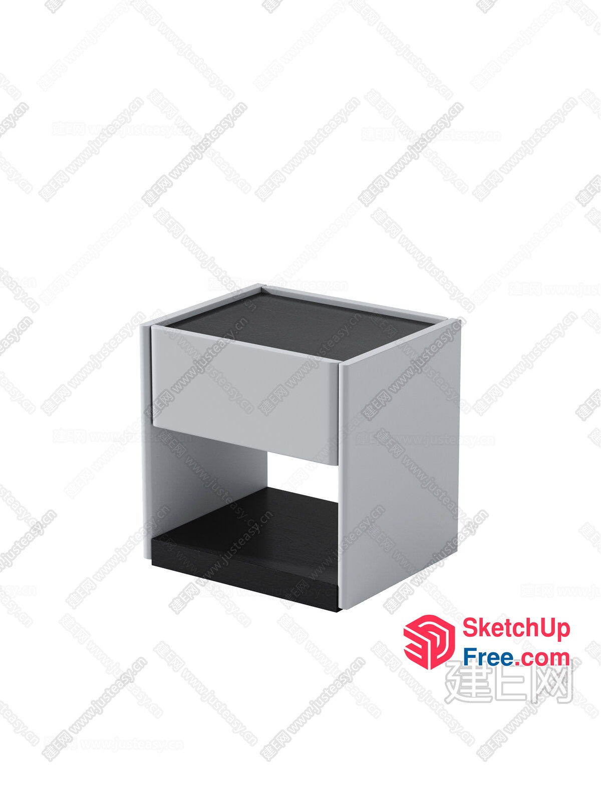 Modern Minimalist Side Table With Drawer 3D SketchUp File