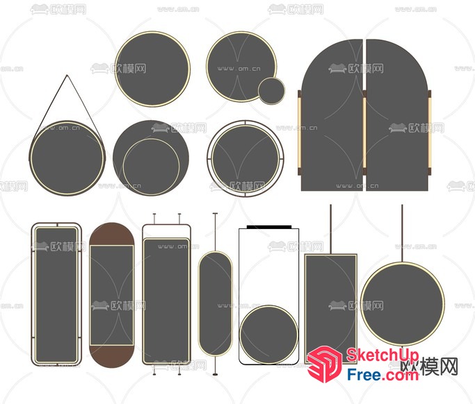 A Collection Of Various Shapes And Sizes 3D SketchUp File