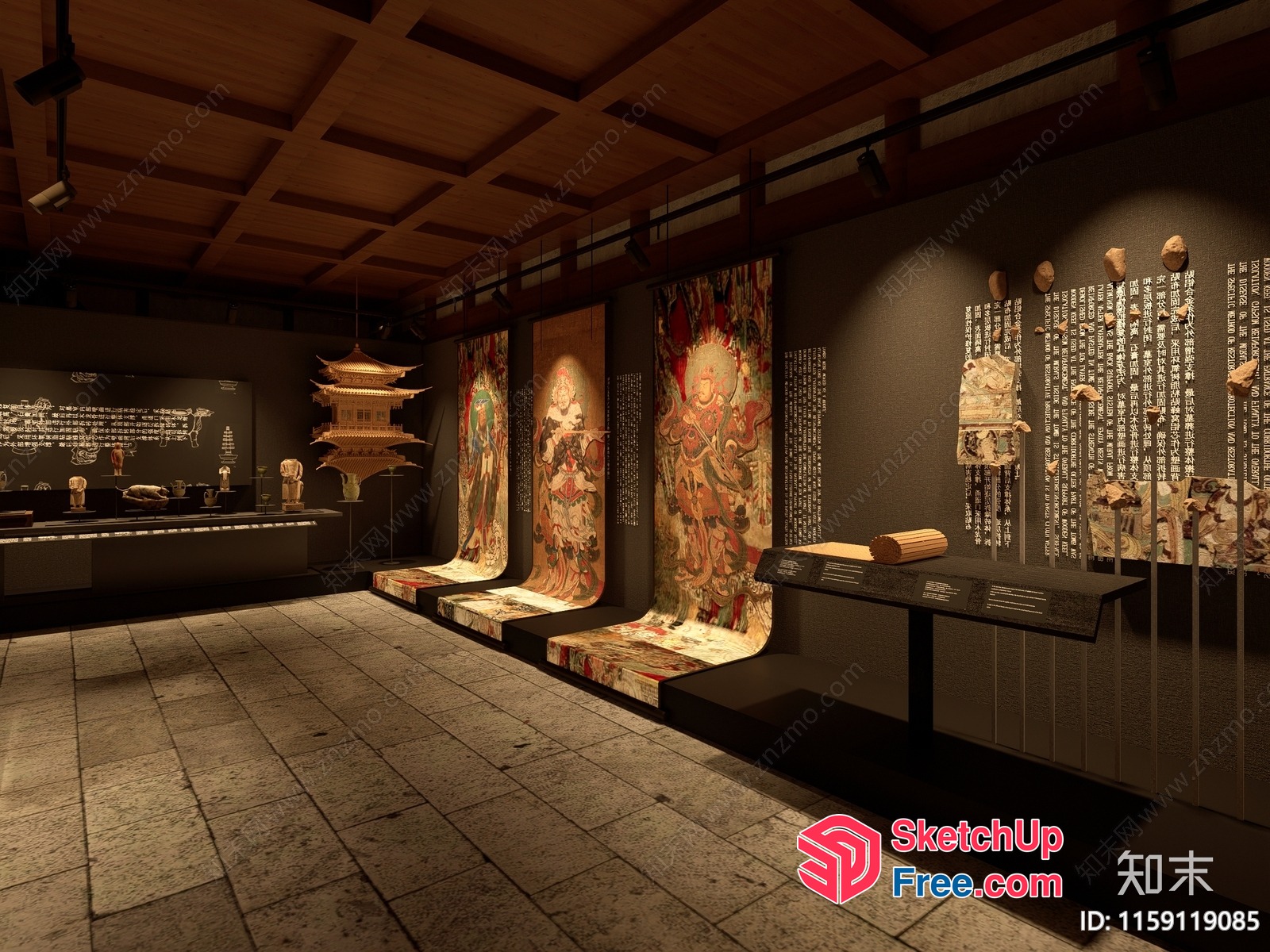 Traditional Asian Art Gallery 3D SketchUp File
