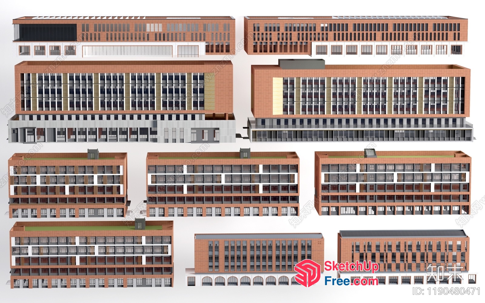 3D Rendering Of Office Buildings 3D SketchUp File
