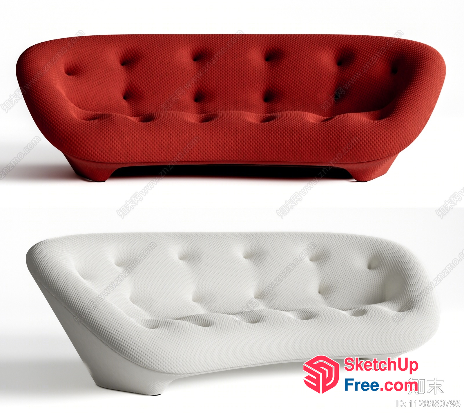 Modern, Sleek, Tufted Sofa Design 3D SketchUp File