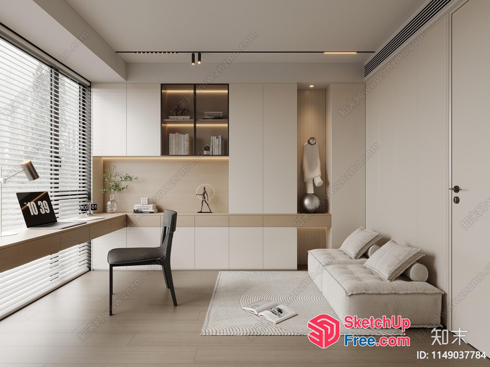 Minimalist Living Room With Natural Light And Neutral Tones 3D SketchUp File