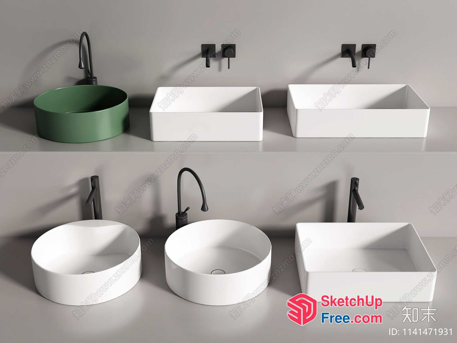 Modern Bathroom Sink Collection 3D SketchUp File