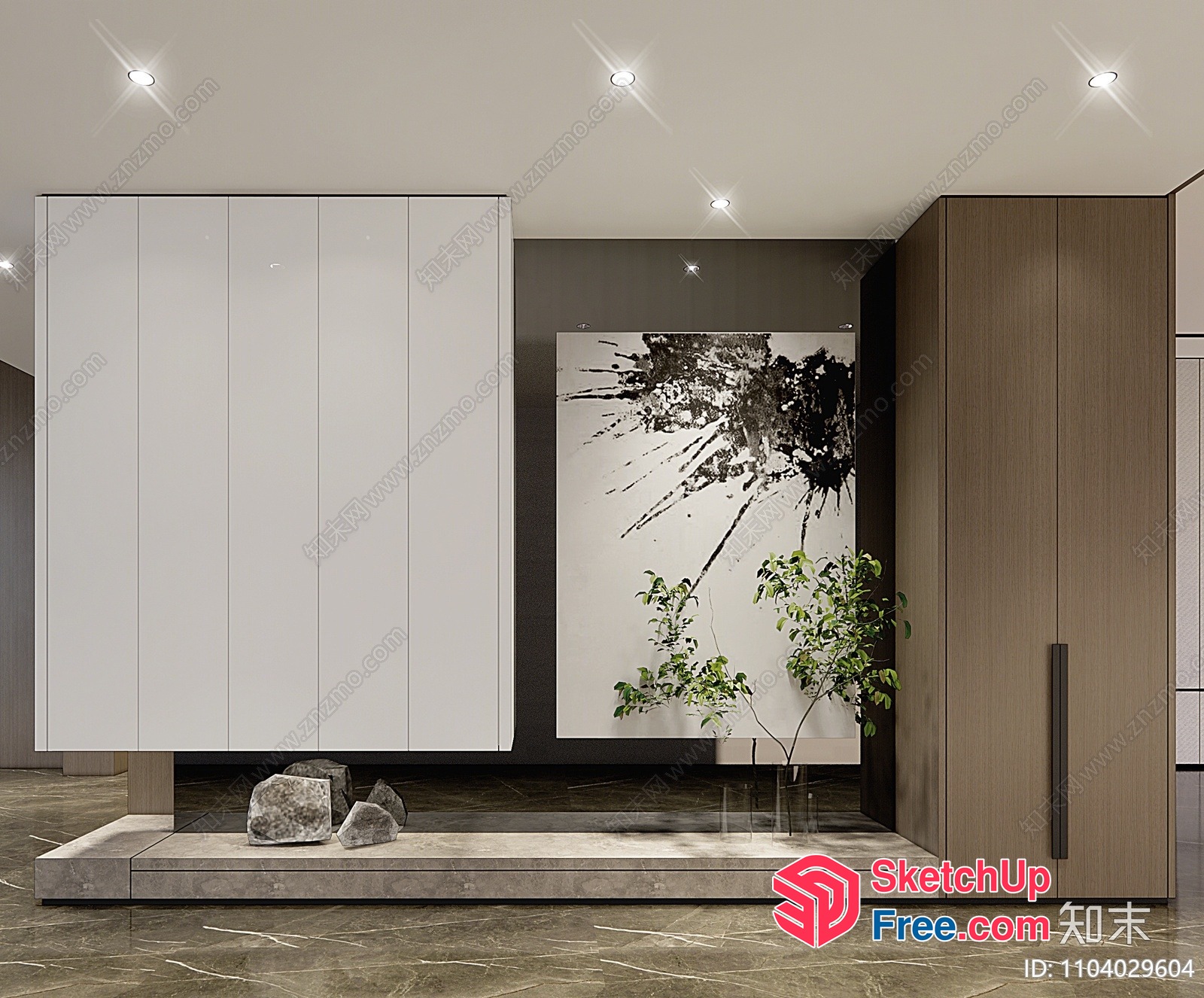 Modern Minimalist Japanese-Inspired Interior Design 3D SketchUp File