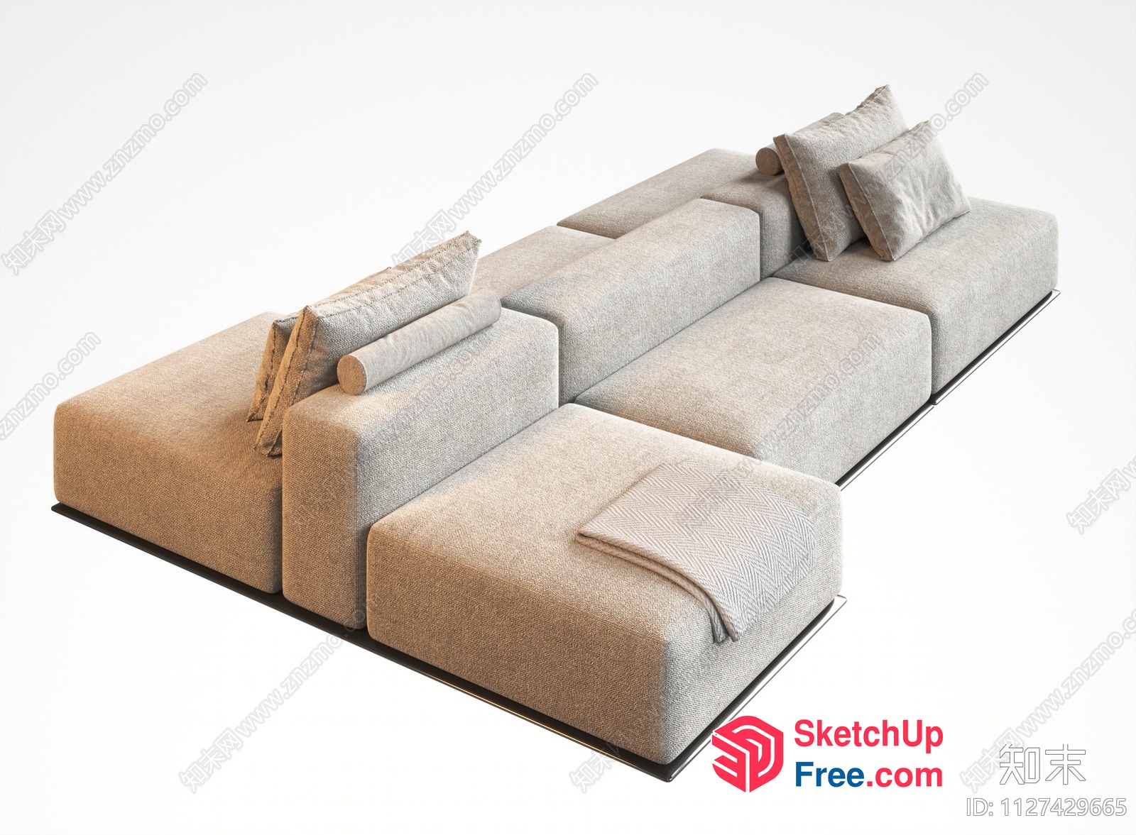 Modern Minimalist Living Room Sofa Set 3D SketchUp File