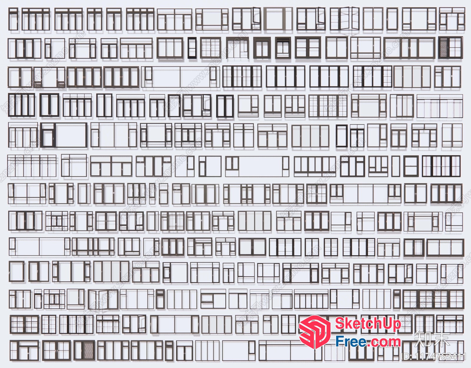 Multiple Window Designs 3D SketchUp File