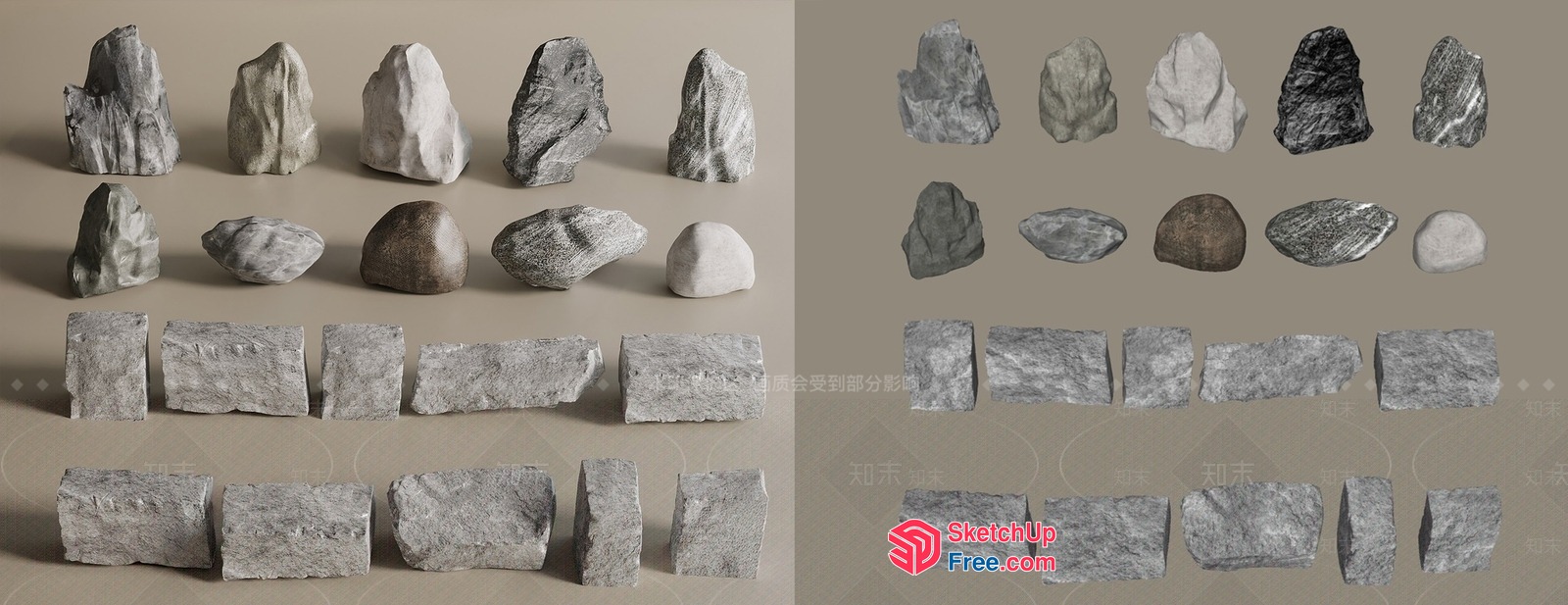 Natural Stone Decorative Elements 3D SketchUp File