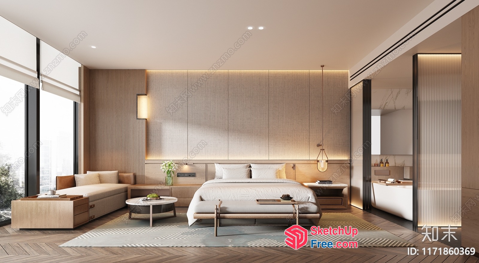 Modern Minimalist Interior Design With Natural Materials 3D SketchUp File
