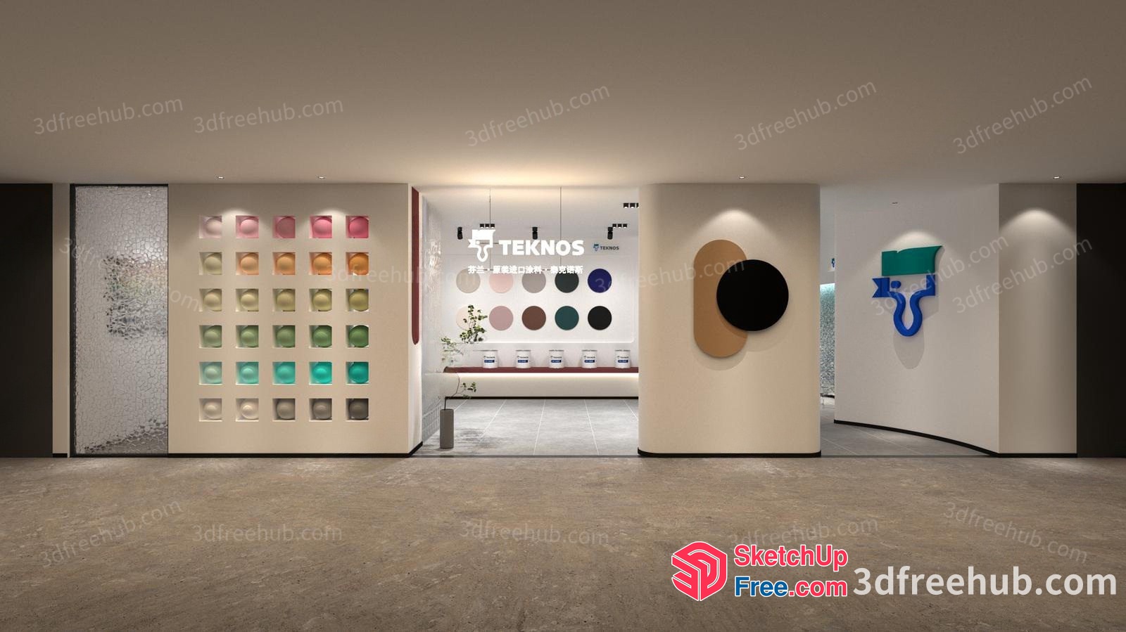Modern Interior Design Showroom With Sleek Decor 3D SketchUp File