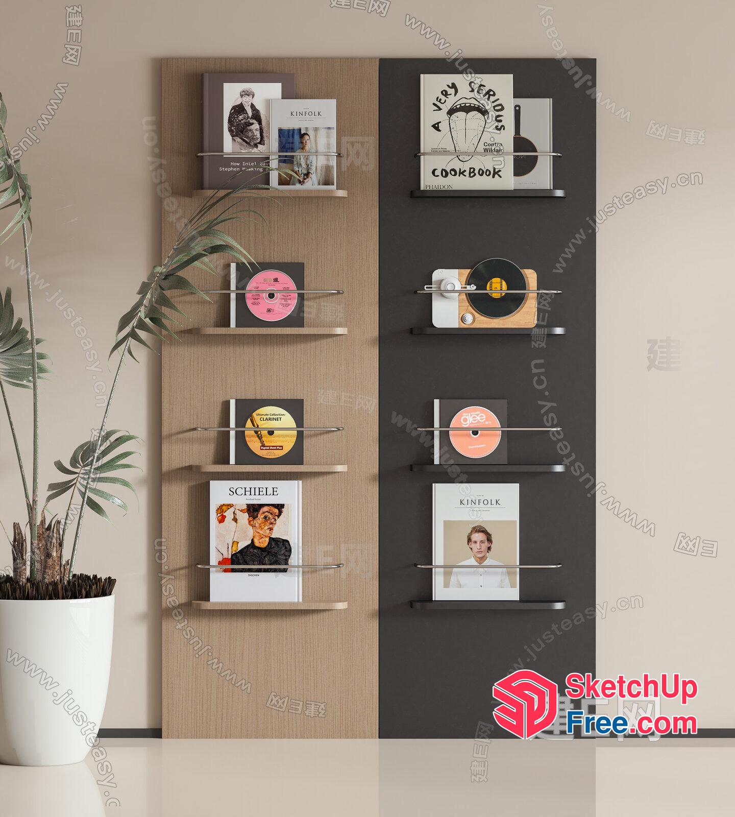 Modern Shelving Unit For Books And Decor 3D SketchUp File