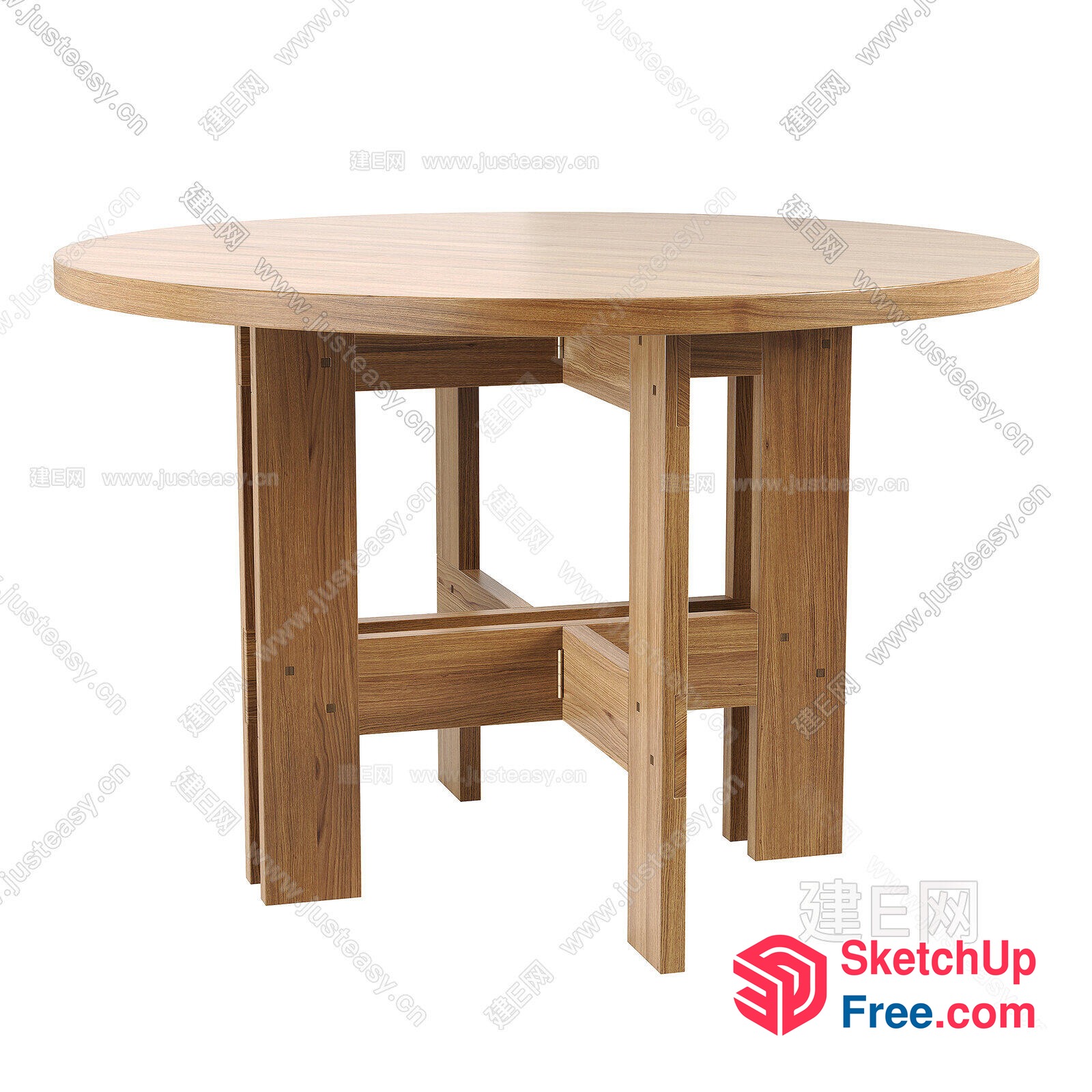 Solid Wood Dining Table 3D SketchUp File