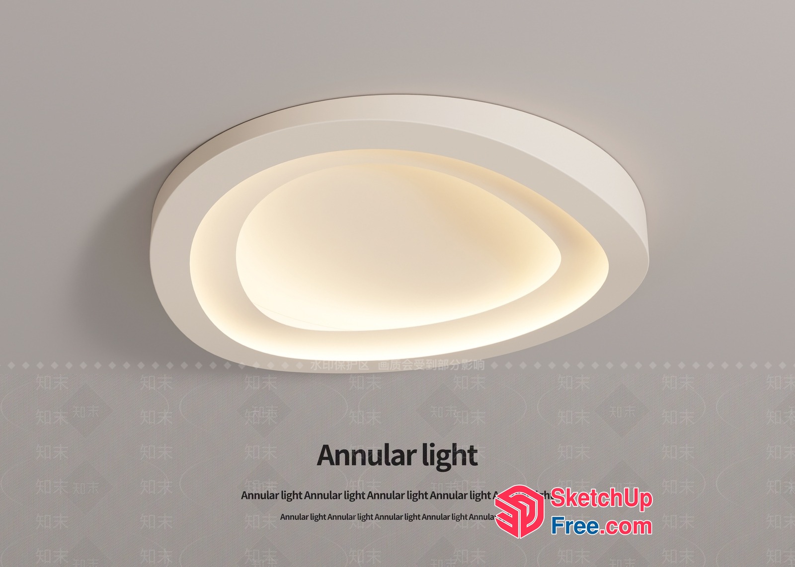 Oval-Shaped Lighting Fixture With Soft, Warm Glow 3D SketchUp File