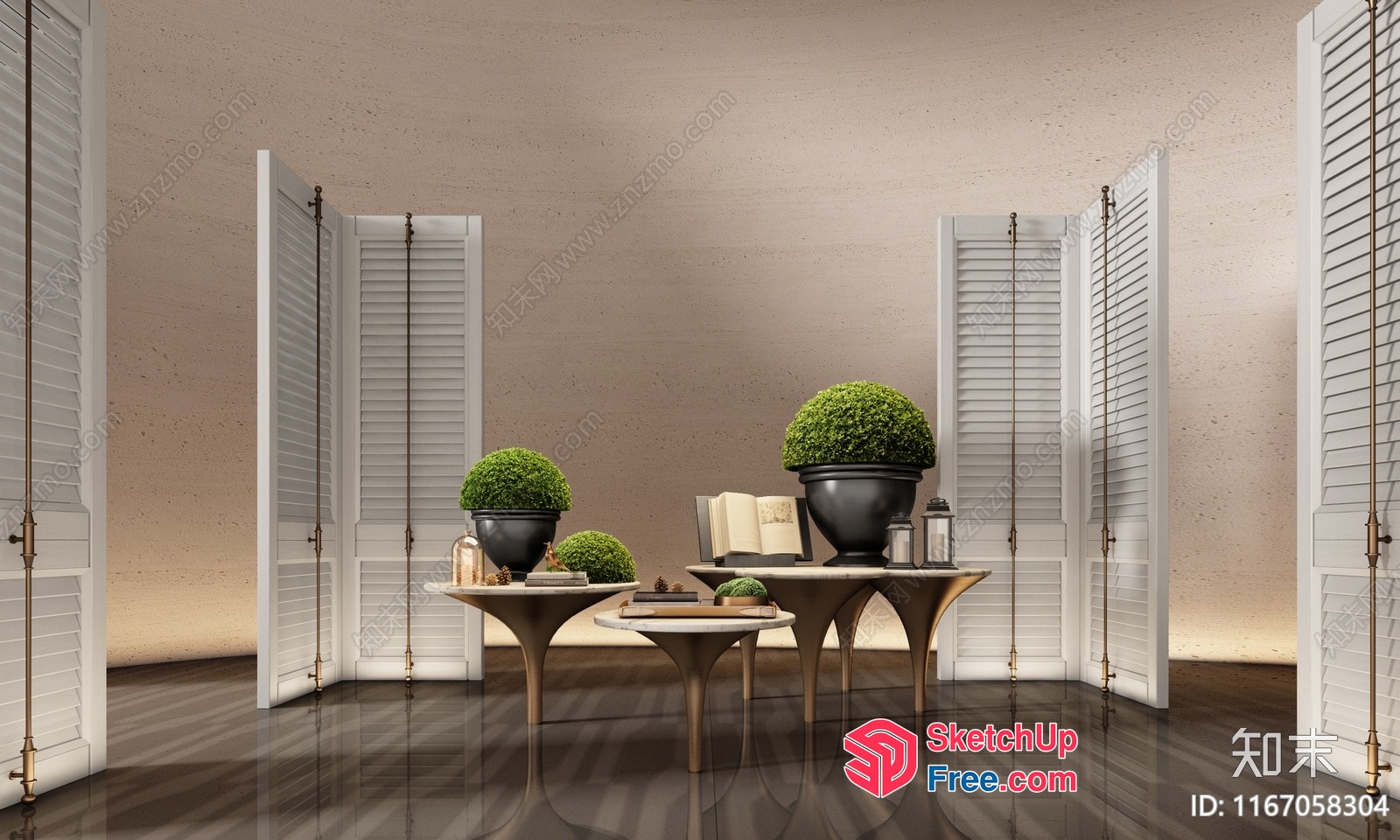 Modern Living Room With Elegant Furniture And Decor 3D SketchUp File