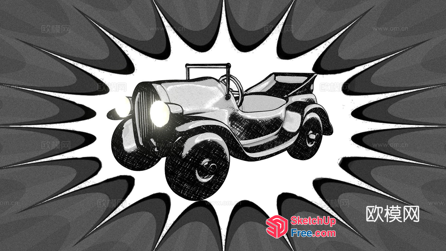 Classic Vintage Car Interior Design 3D SketchUp File