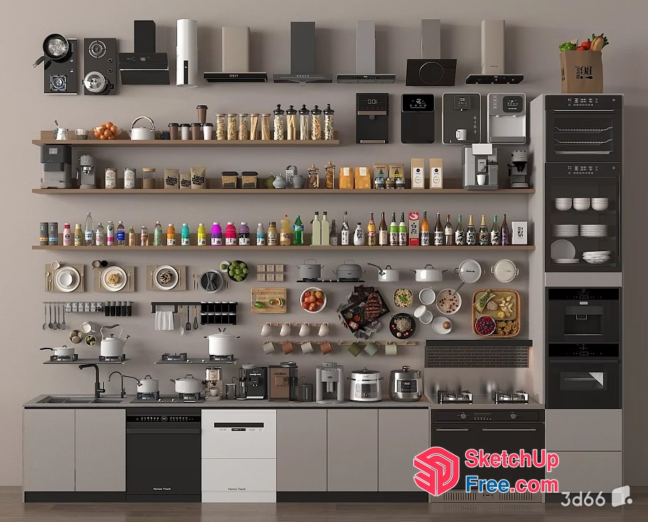 Modern Kitchen Appliances And Utensils 3D SketchUp File