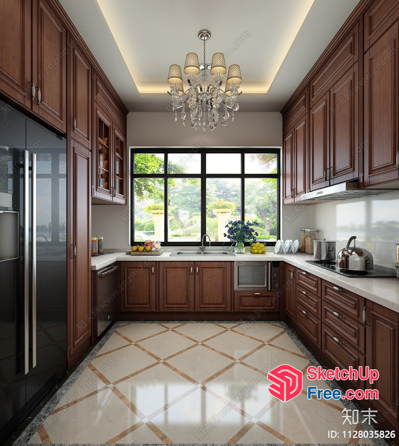 Elegant Kitchen With Large Window And Modern Appliances 3D SketchUp File