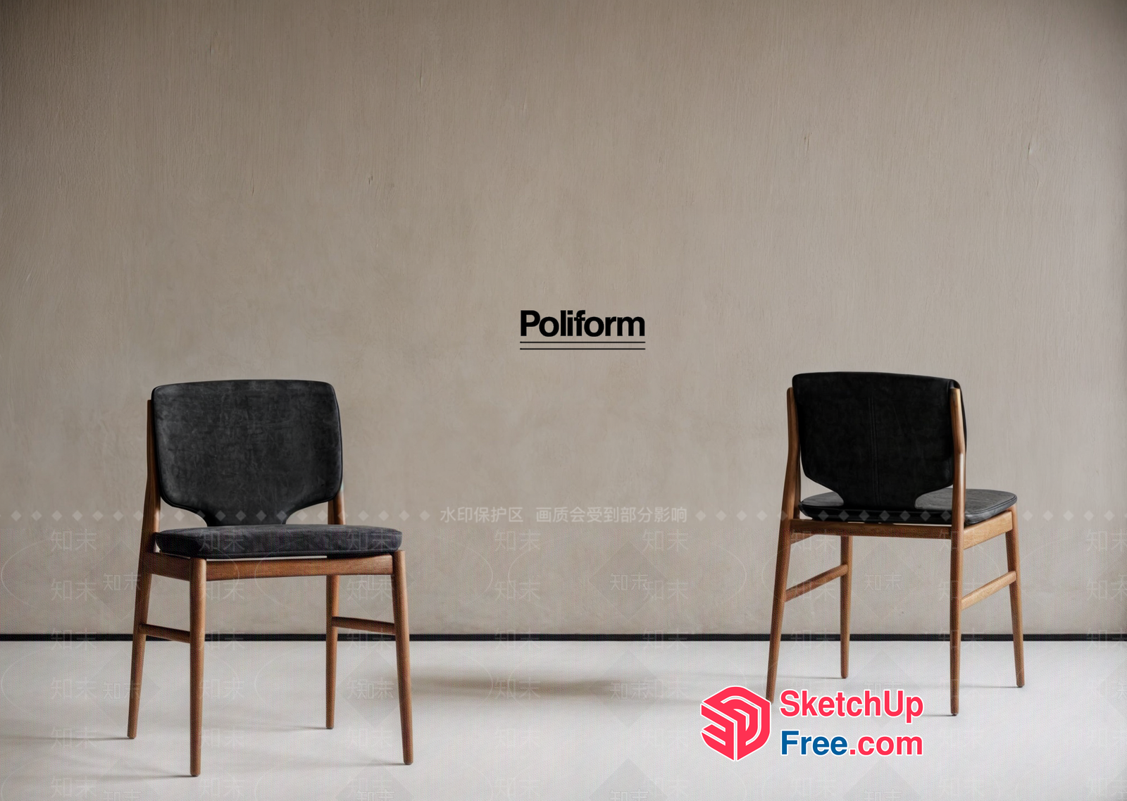 Poliform Chairs For A Modern And Elegant Dining Room 3D SketchUp File
