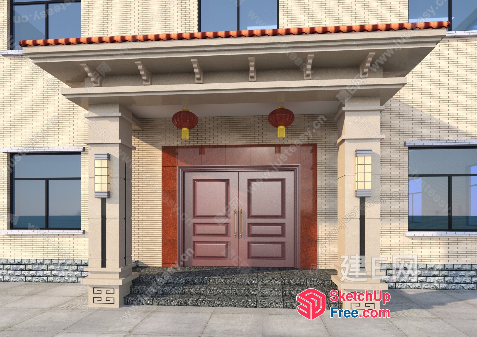 Asian-Inspired Entrance 3D SketchUp File