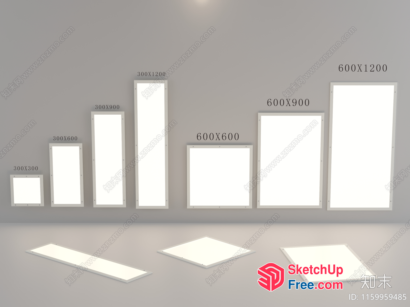 Led Lighting Panels Of Various Sizes 3D SketchUp File