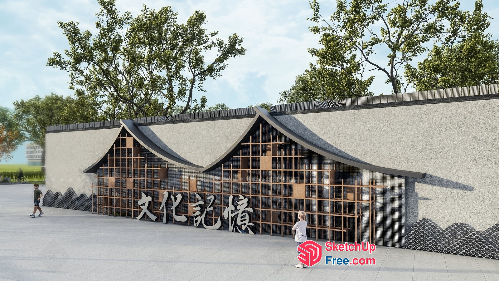 Exterior Decor Of Traditional Asian Building 3D SketchUp File