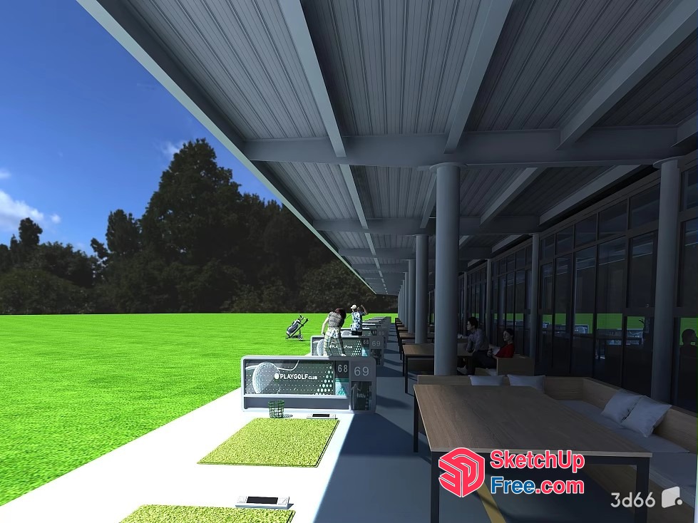Golf Driving Range Exterior 3D SketchUp File