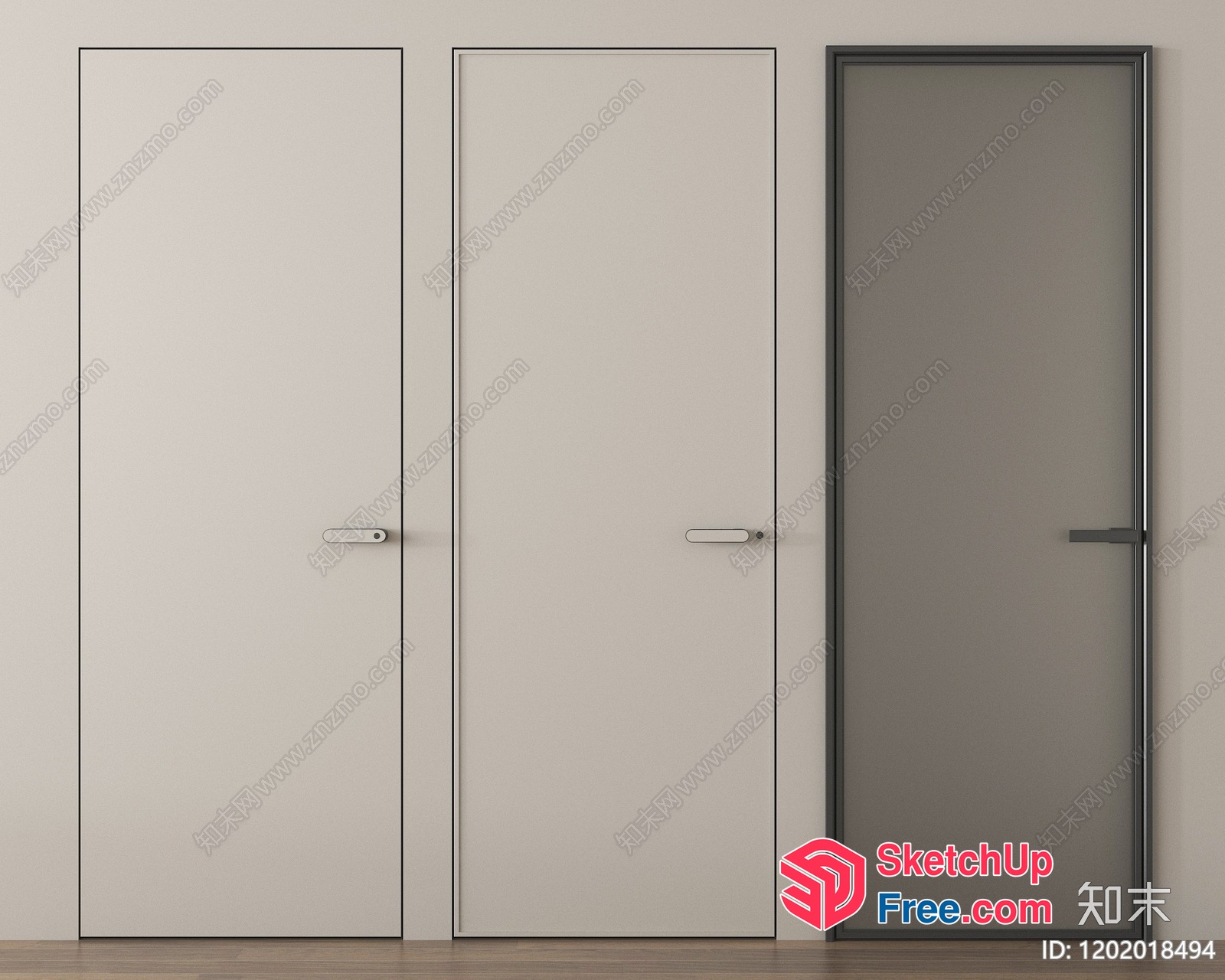 Modern Minimalist Doors And Door Frames 3D SketchUp File