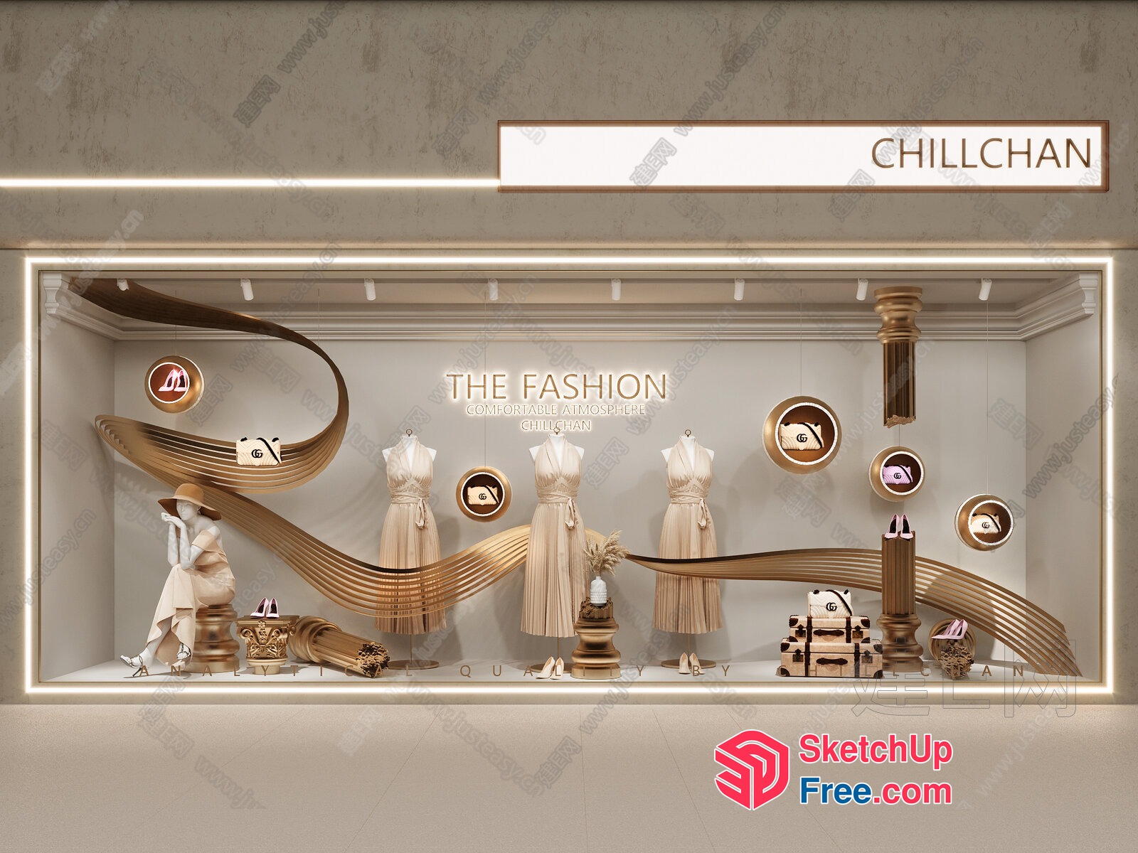 Elegant Fashion Display 3D SketchUp File