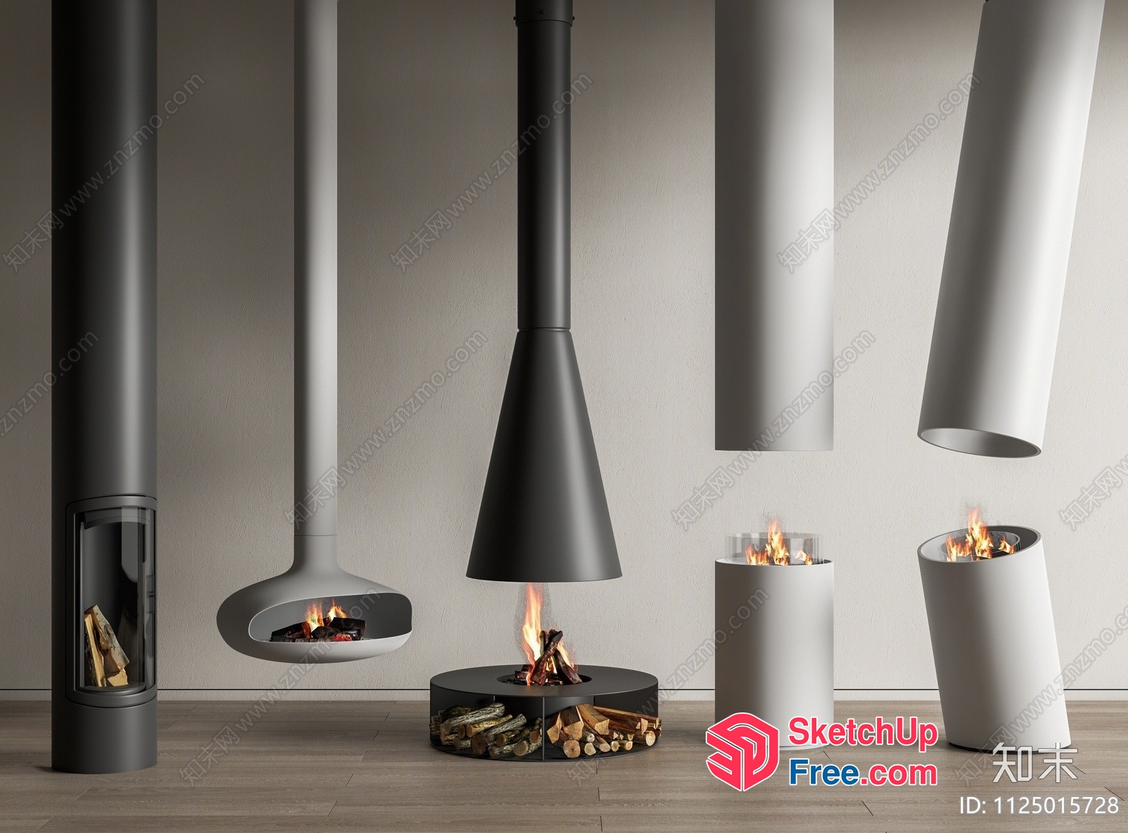 Modern Fireplace Designs In A Sleek And Contemporary Setting 3D SketchUp File