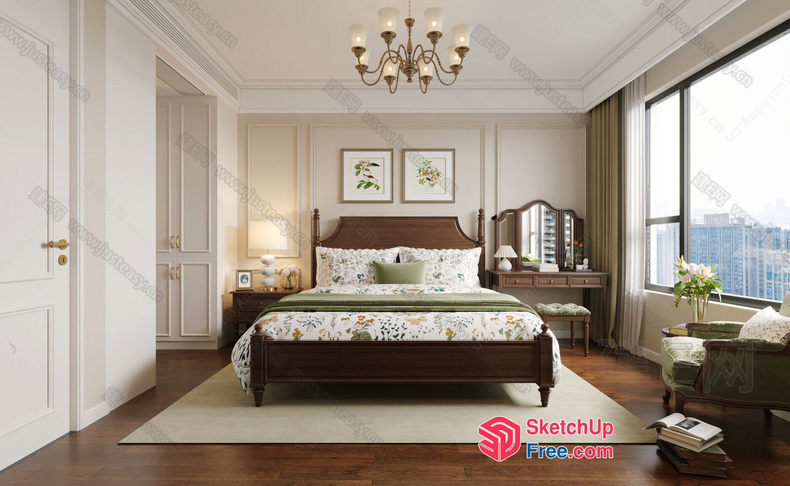 Elegant And Sophisticated Bedroom Interior Design 3D SketchUp File