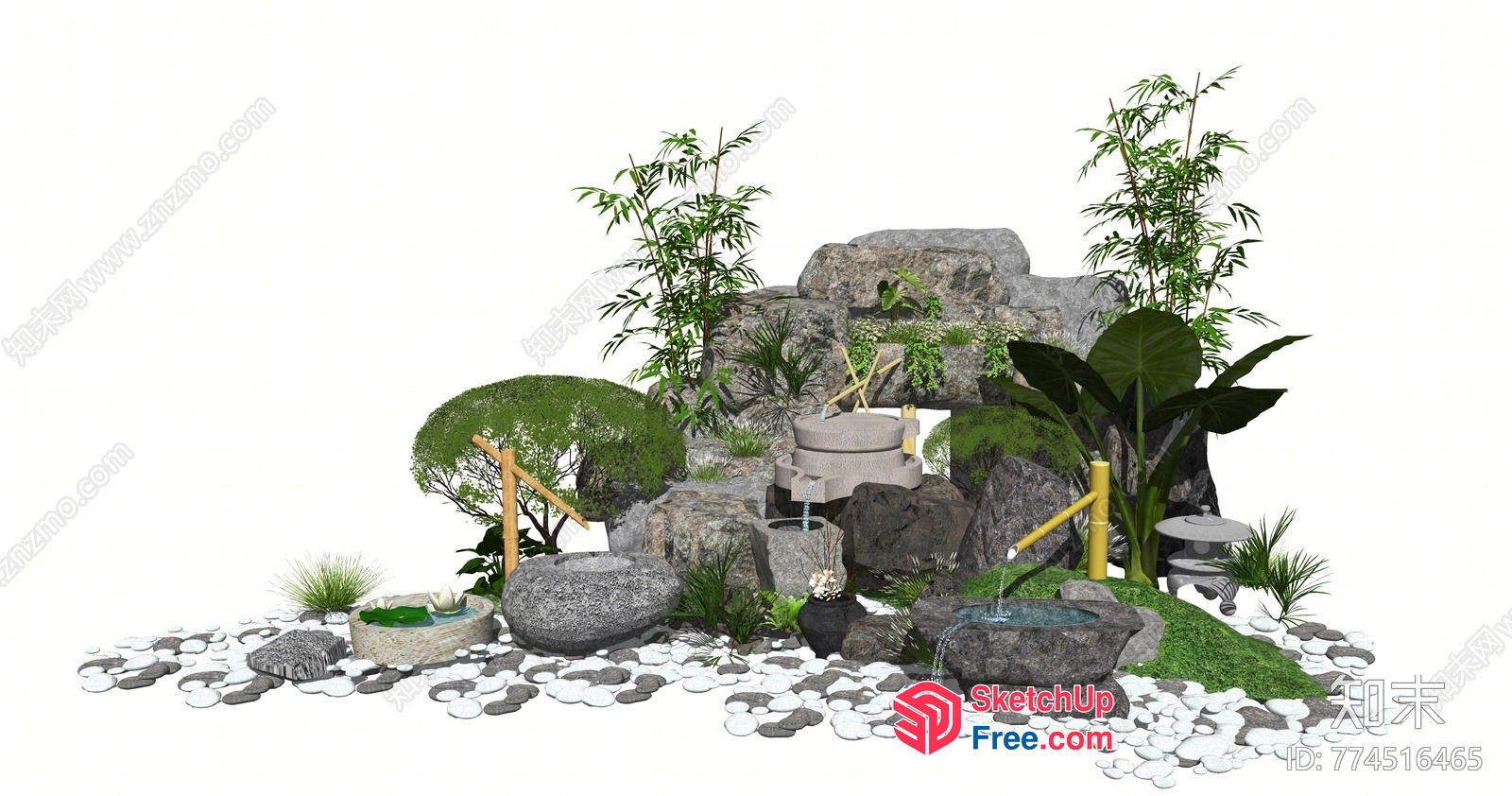 Serene Japanese-Inspired Garden Oasis 3D SketchUp File