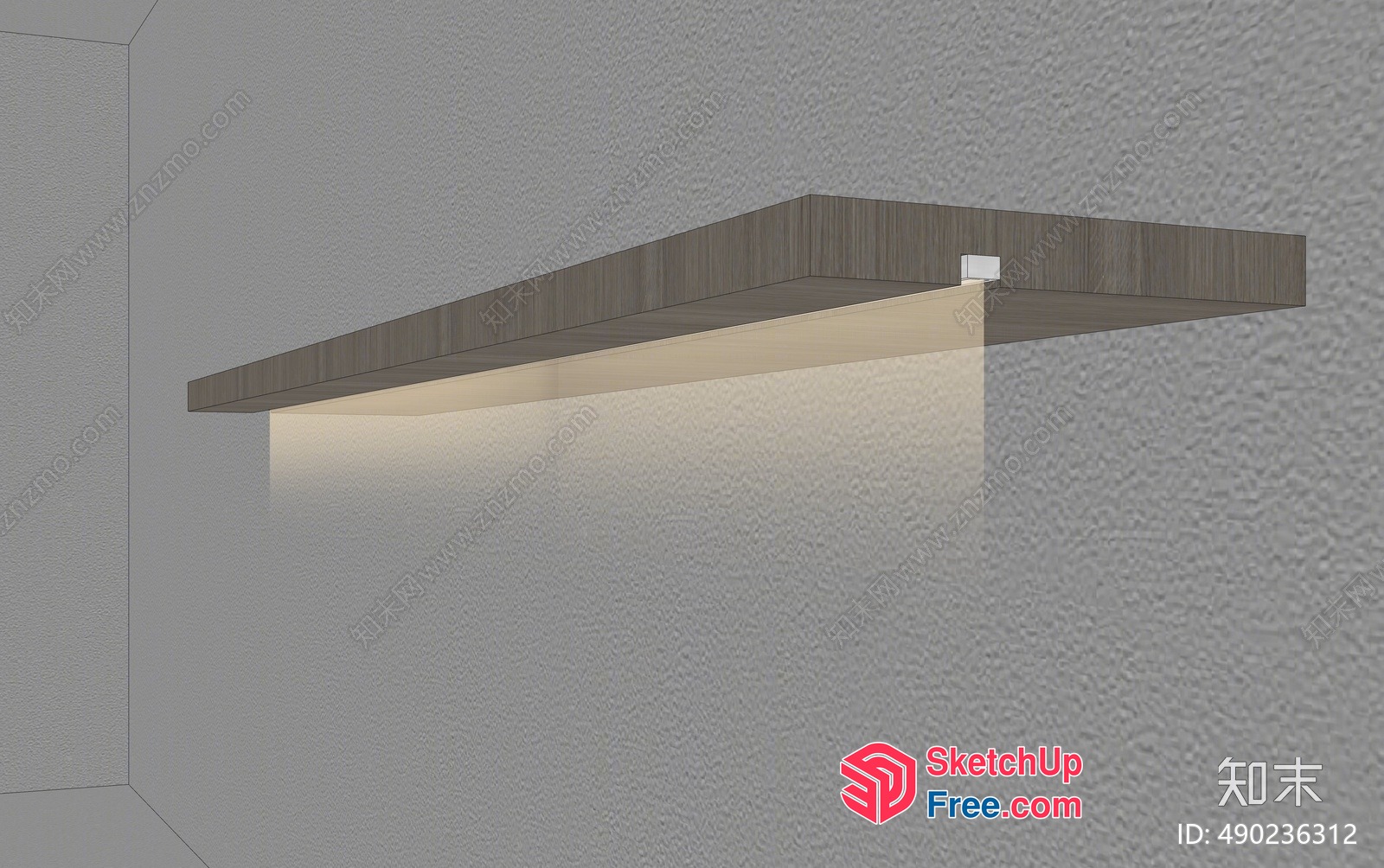 Contemporary Floating Shelf With Ambient Lighting 3D SketchUp File