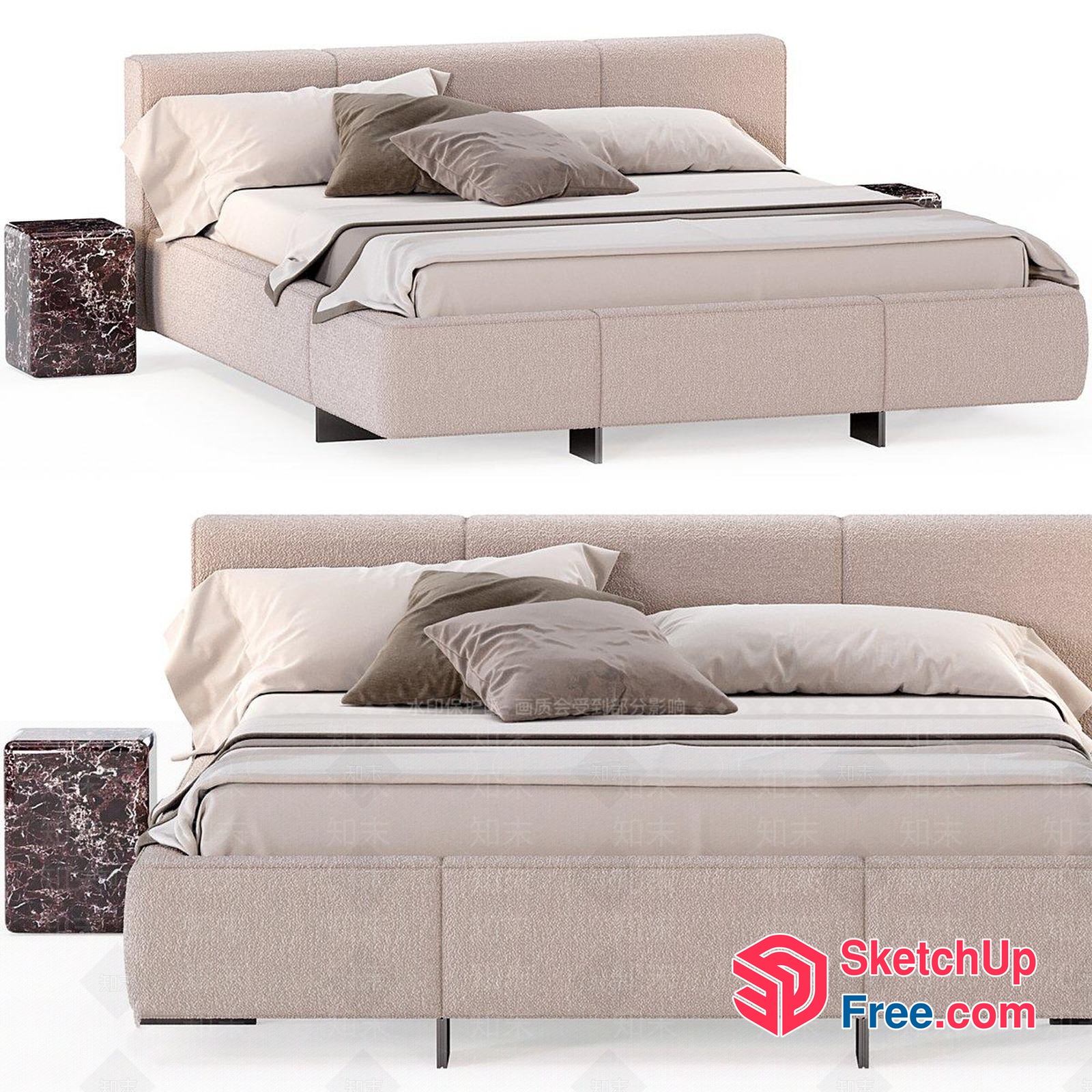 Minimalist Style Bedroom Furniture Set 3D SketchUp File