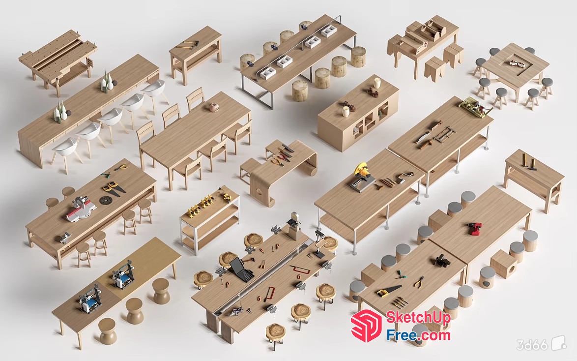 Modern Furniture Workshop 3D SketchUp File