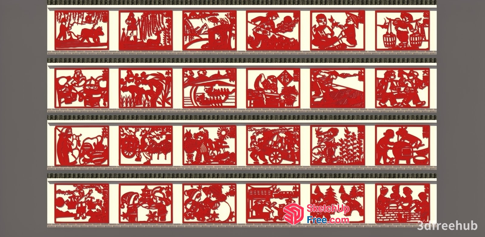 Decorative Carved Panels For Interior Design 3D SketchUp File