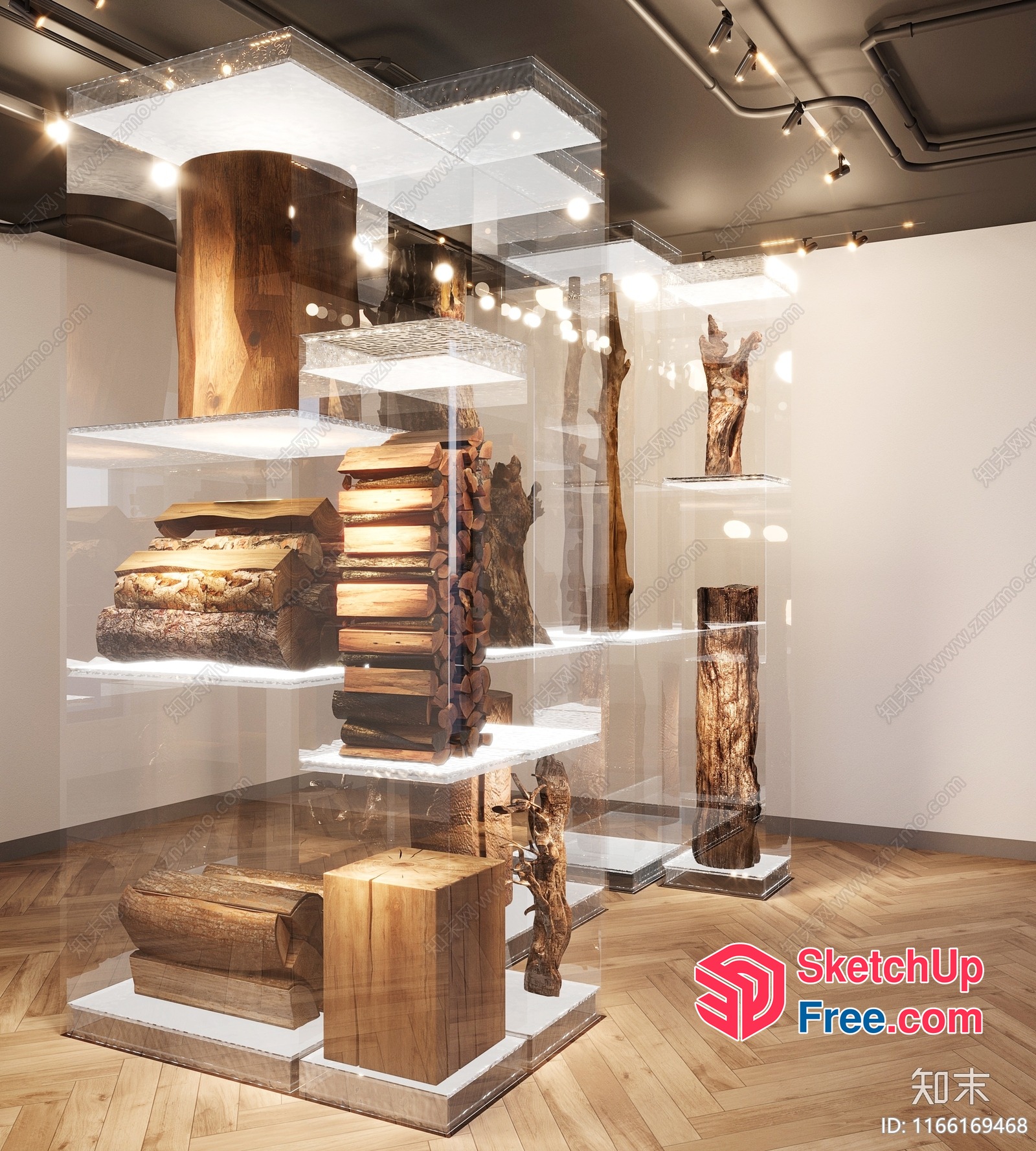 Wooden Art Display Cases 3D SketchUp File