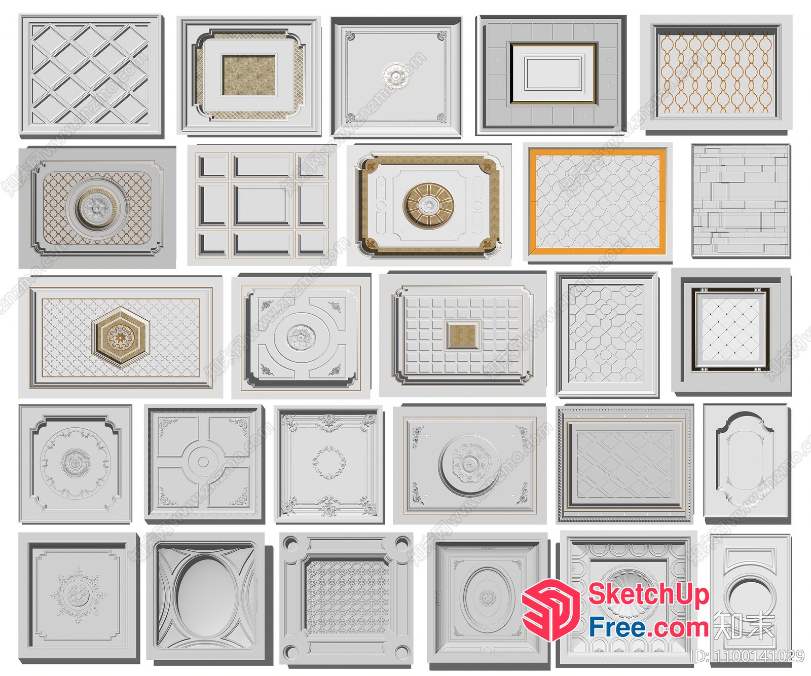 Ornate Ceiling Designs 3D SketchUp File