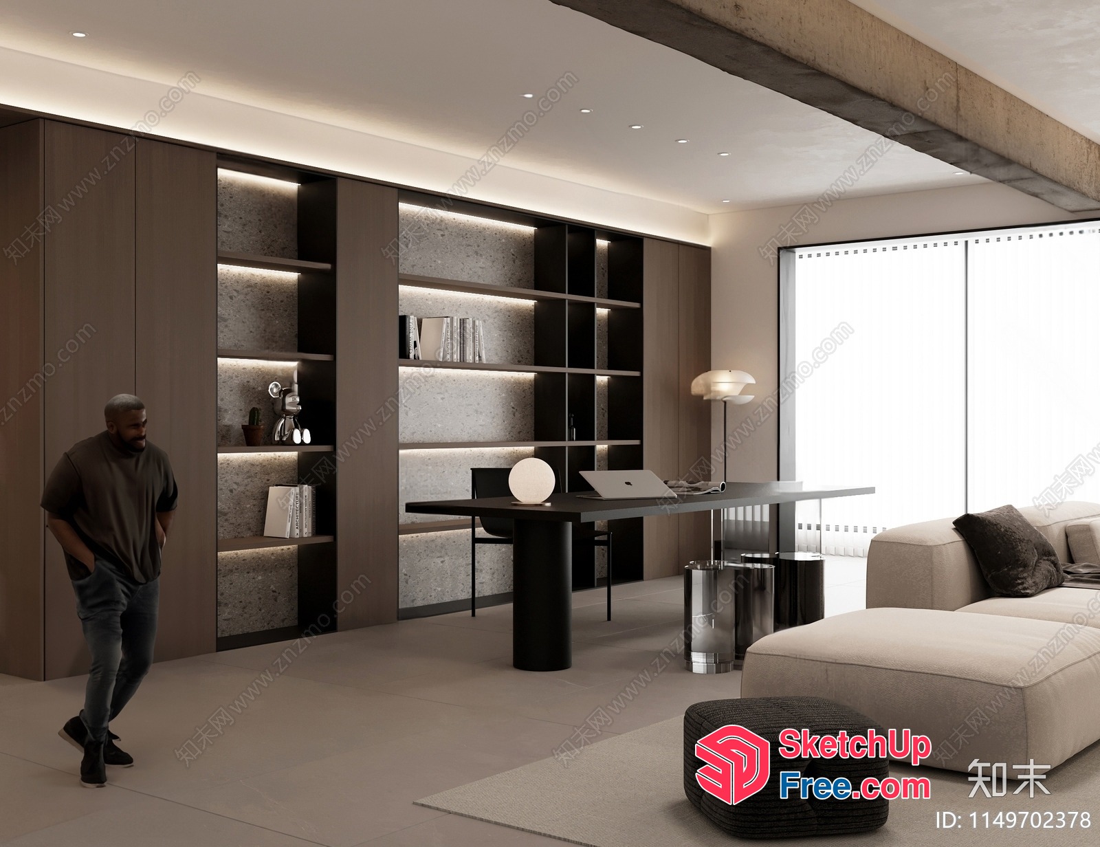 Minimalist Style Office Interior With Sleek Furniture 3D SketchUp File