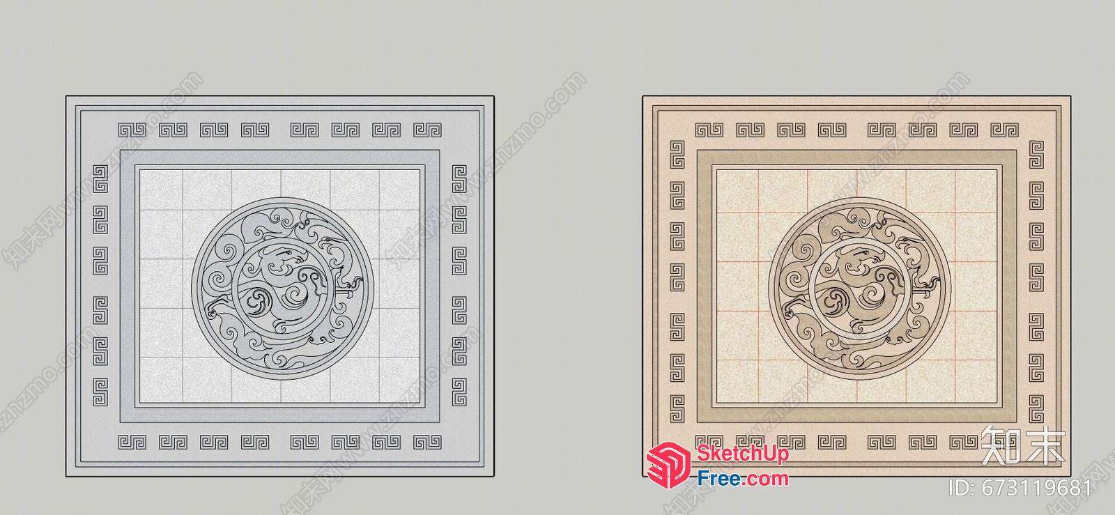 Decorative Ceiling Designs With Ornate Patterns 3D SketchUp File
