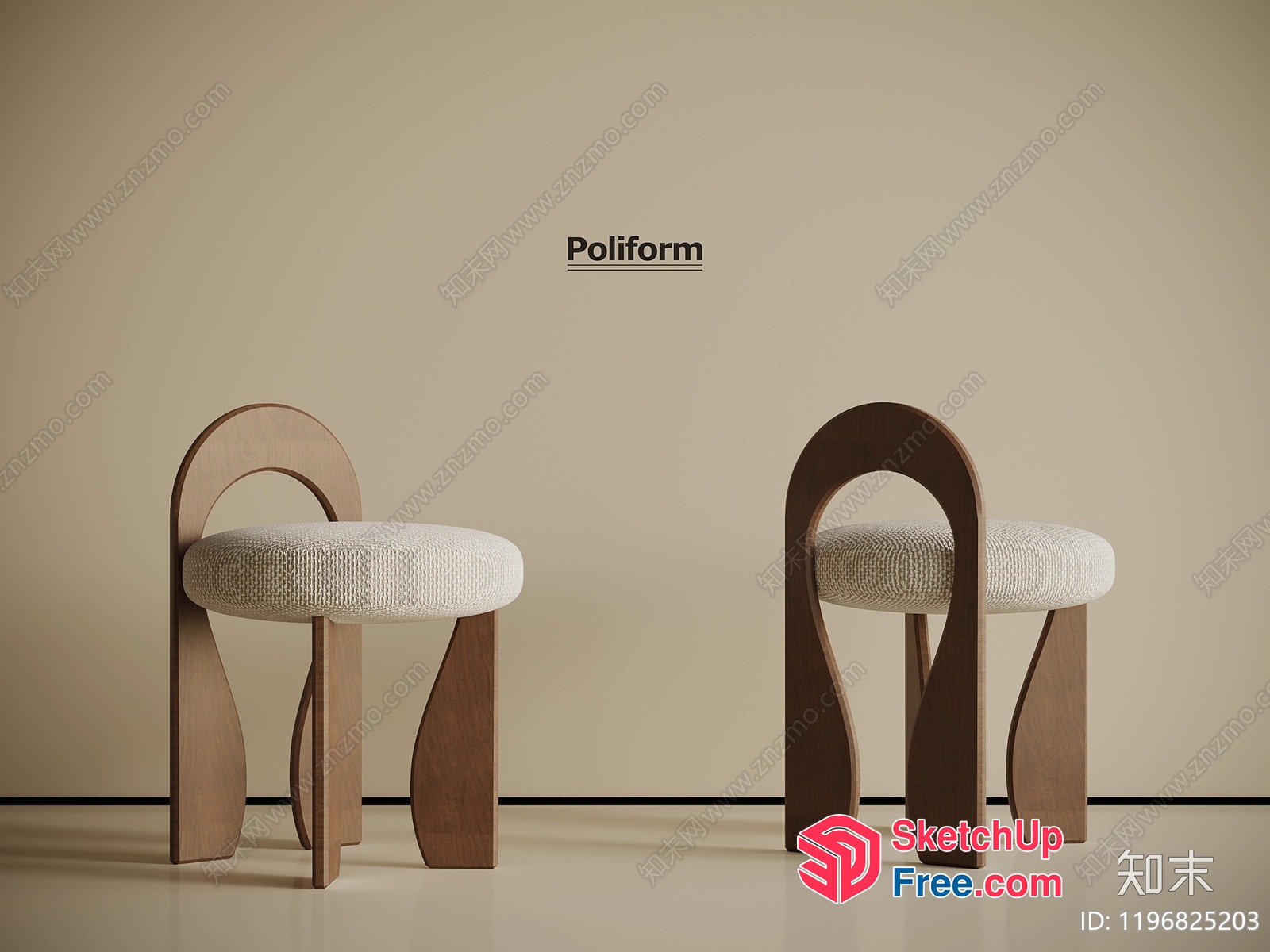 Poliform Stool Collection 3D SketchUp File
