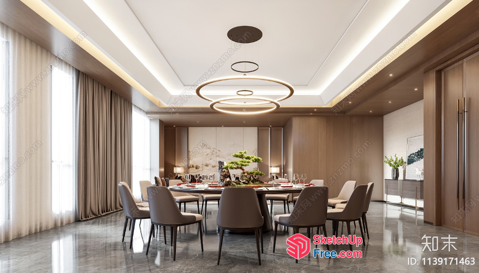 Modern Dining Room With Sleek And Elegant Design 3D SketchUp File