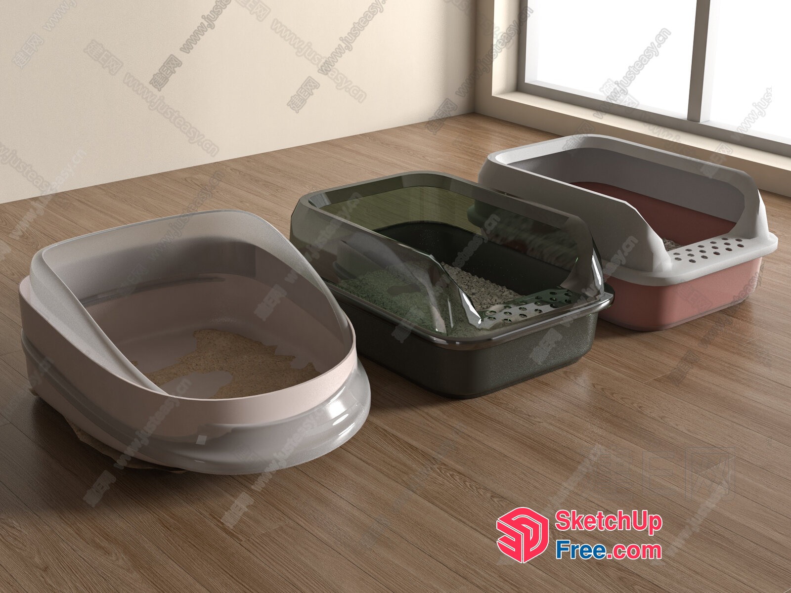 Modern Cat Litter Box Collection 3D SketchUp File