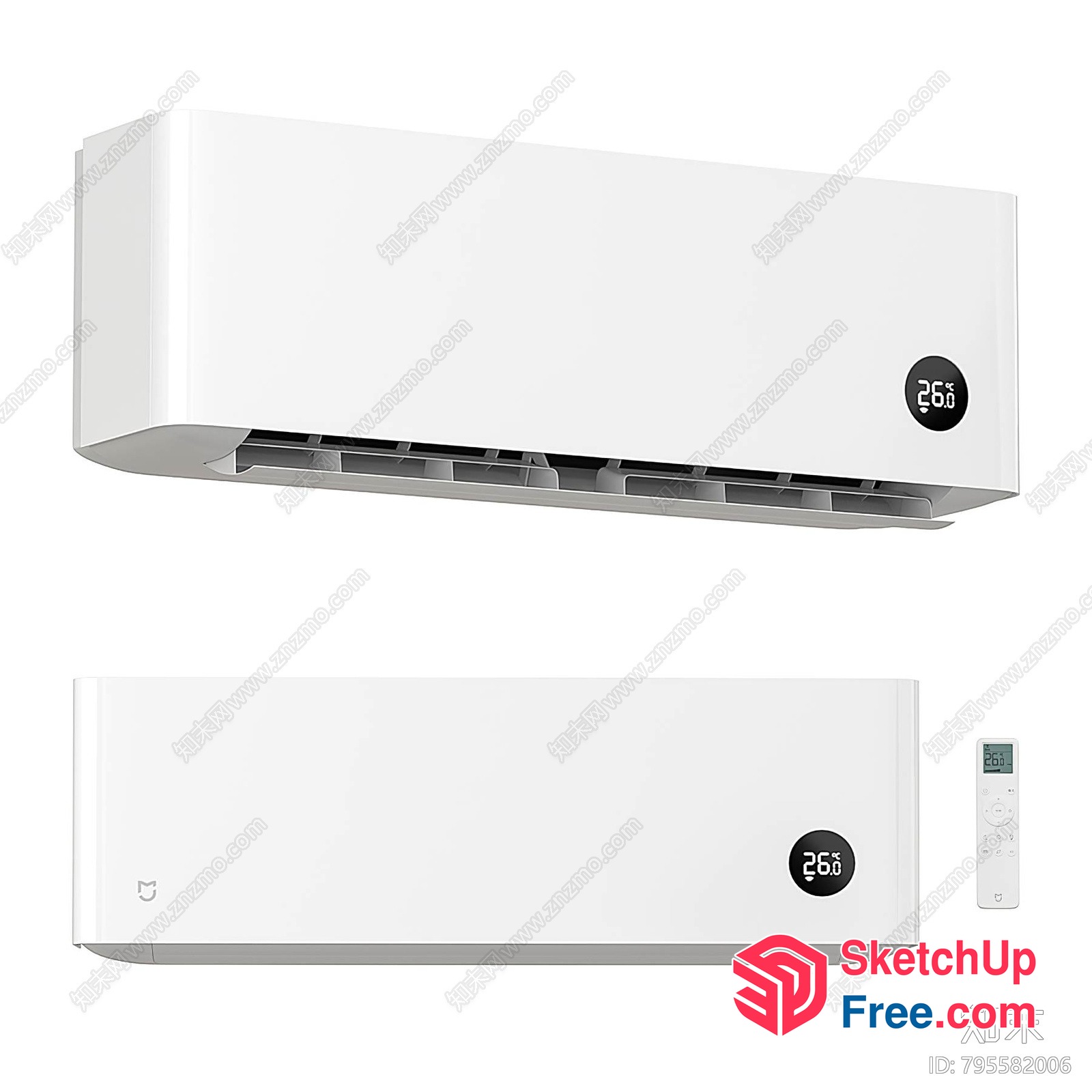 White Air Conditioning Unit With Digital Display 3D SketchUp File