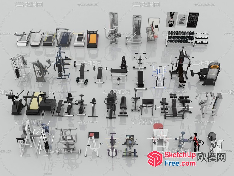 Gym Equipment Collection 3D SketchUp File