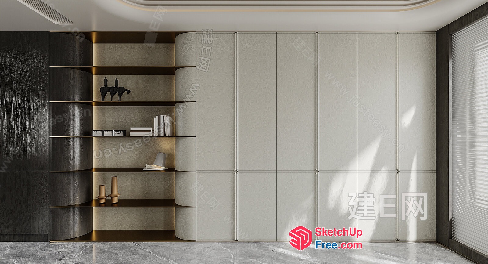 Modern Minimalist Japanese Style Interior Room 3D SketchUp File