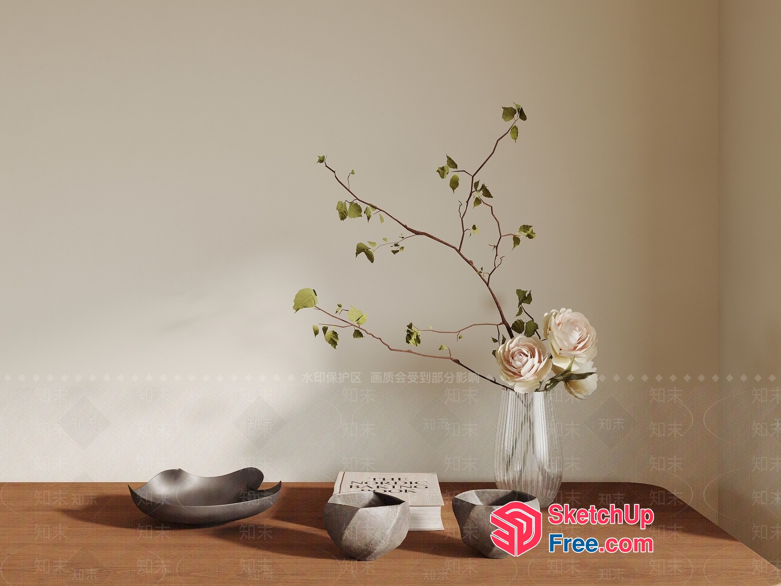 Elegant Minimalist Japanese Style Interior Decor 3D SketchUp File