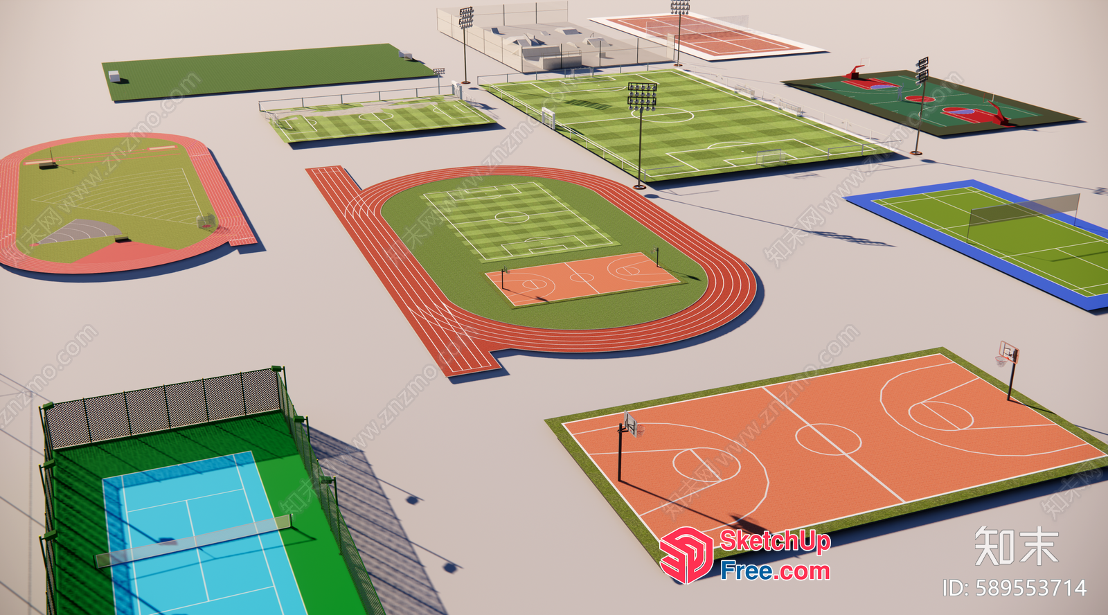 3D Model Of A Sports Complex 3D SketchUp File