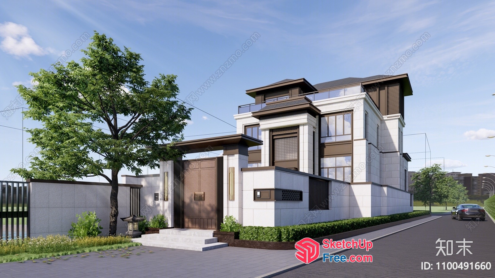 Modern Villa Exterior Design 3D SketchUp File
