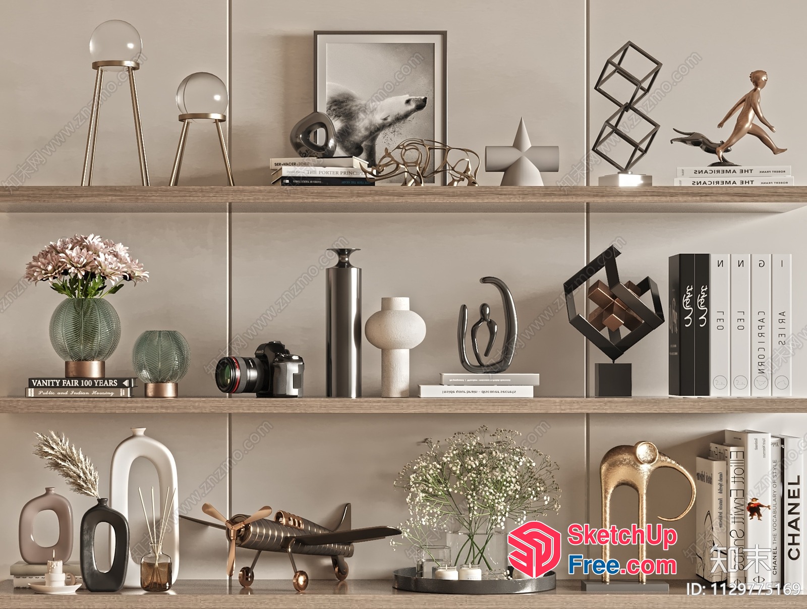 Modern Minimalist Shelf Decorations 3D SketchUp File