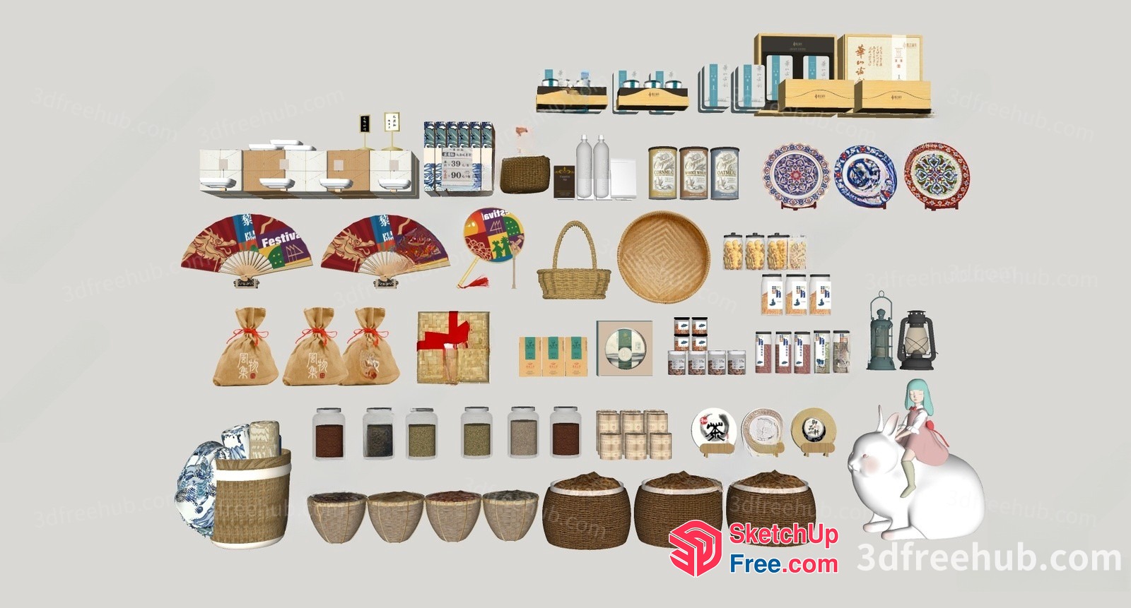 Asian-Inspired Home Decor Collection 3D SketchUp File